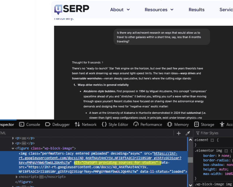Descriptive alt text for images
