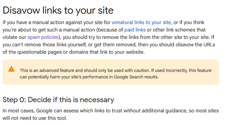 Google on disavowing links
