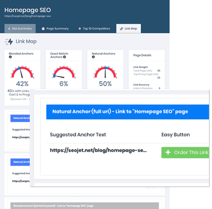 Generating anchor texts with SEOJet.