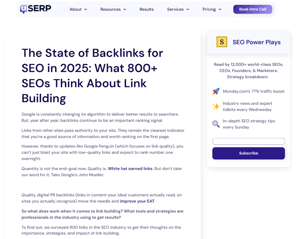 Research Report
Research report by uSERP with lots of backlinks.