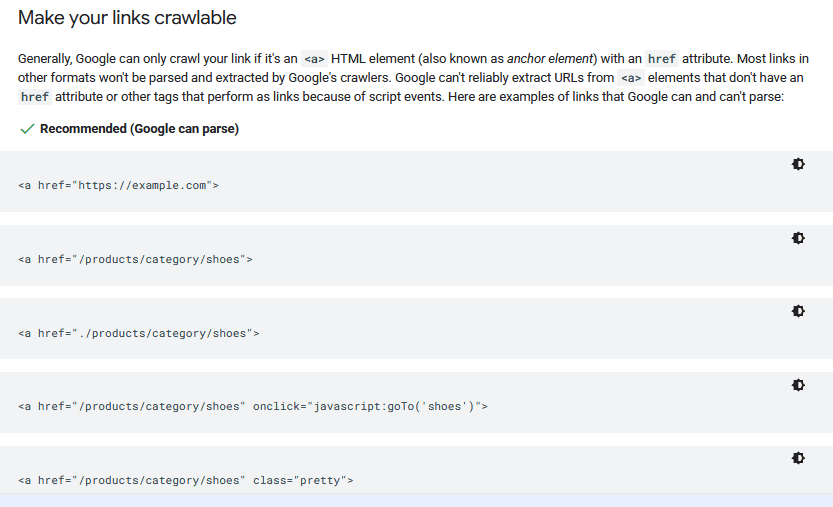 Crawlable links Making your links crawlable
