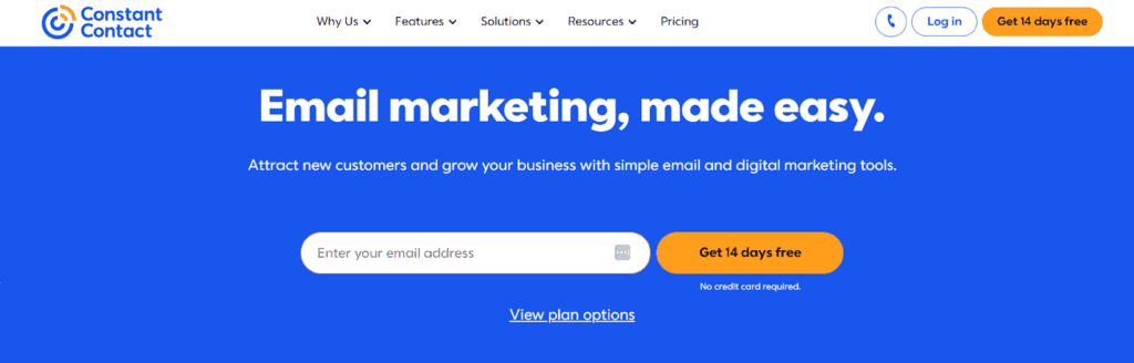 Constant Contact homepage
