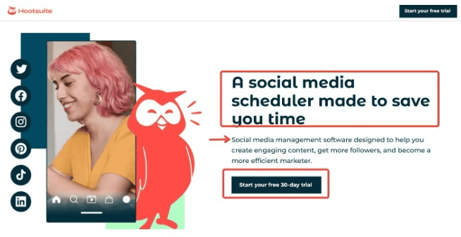 Hootsuite Google Ad landing page