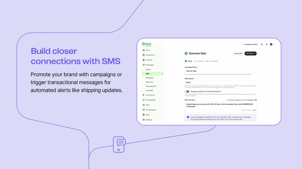 Brevo Interface image from G2. 
