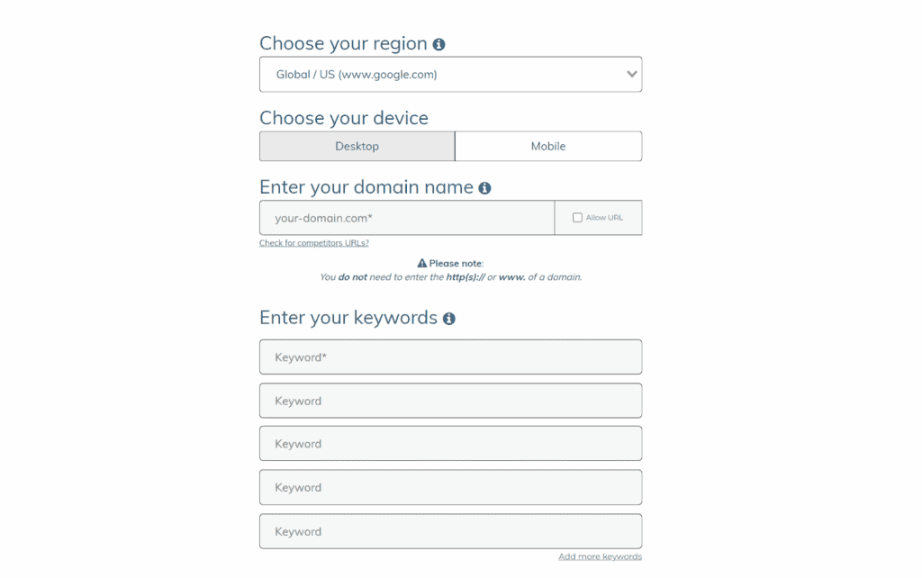 Screenshot of SERPRobot’s Free SERP Checker