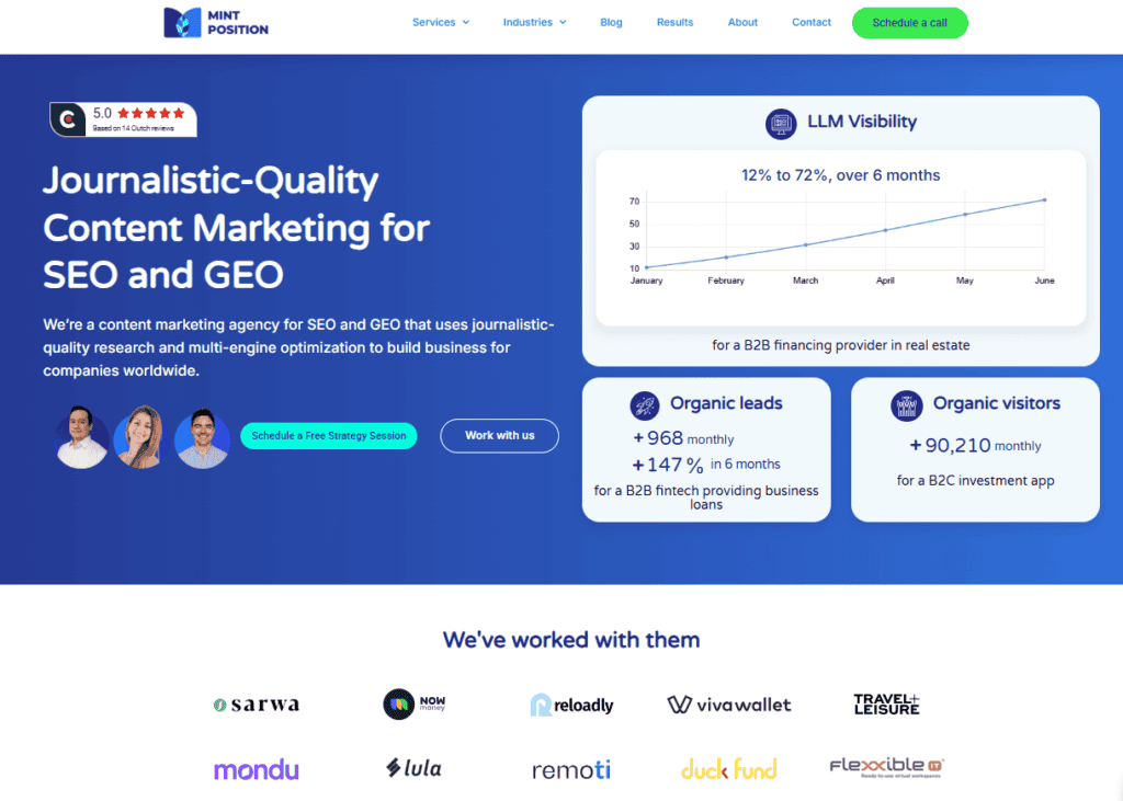 AEO GEO agency Mint Position