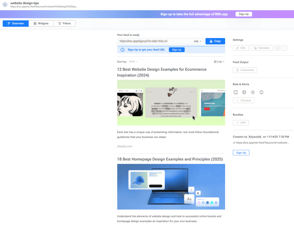 RSS feed for “website design tips”