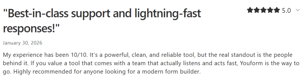 5-star customer review