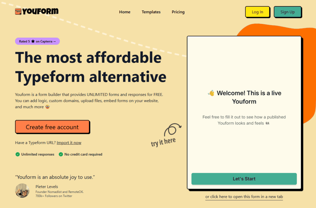 Youform home page