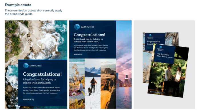 Visual examples by EarthCheck show how its visuals should look.