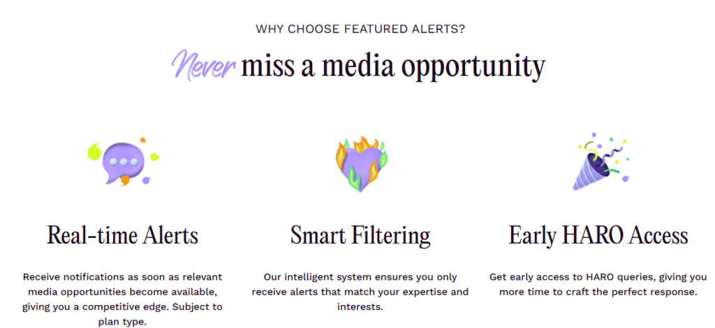Featured's media alerts.