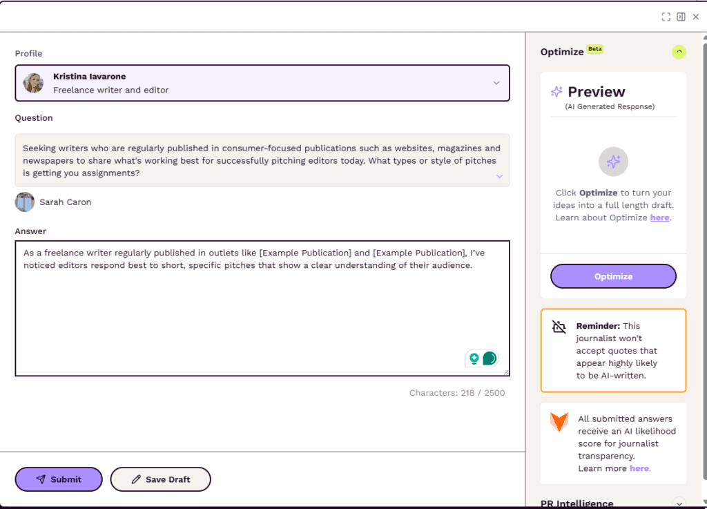 Expert pitch on Featured.