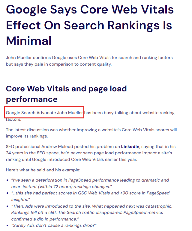 uSERP blog post mentioning industry voice.