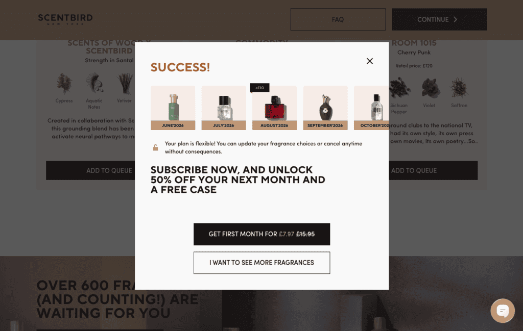 Scentbird uses dynamic content to improve UX