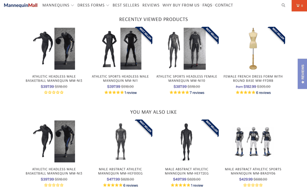 Mannequin Mall uses personalized content recommendations to streamline the buyer's journey