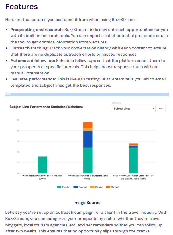Preview of link building outreach tools by uSERP.