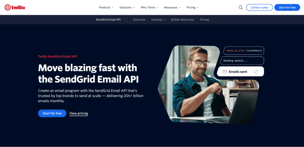Twilio SendGrid official website