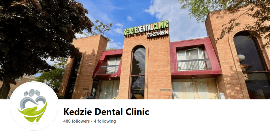 Screenshot of the Kedzie Dental Clinic Facebook Business Page.
