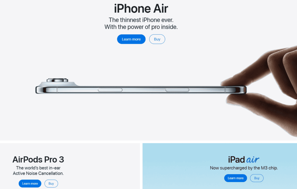 Apple’s home page