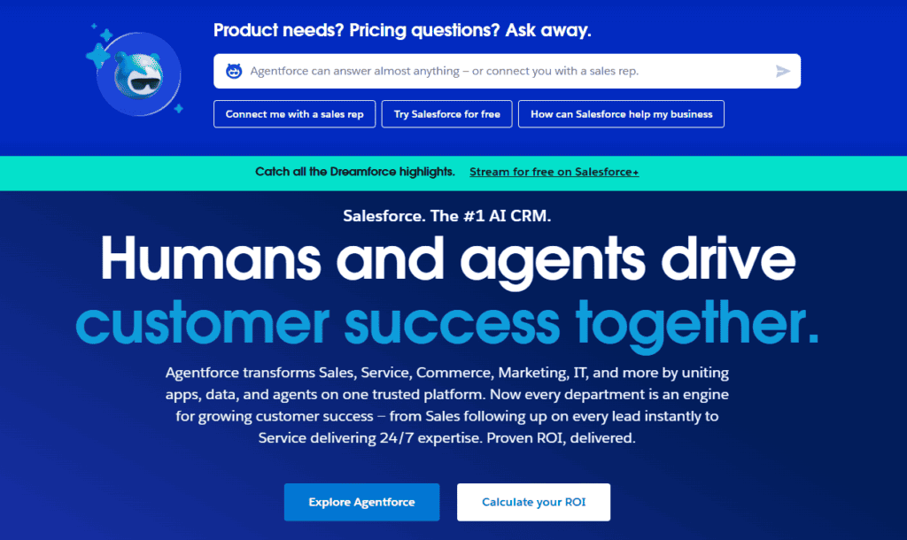 Salesforce homepage.