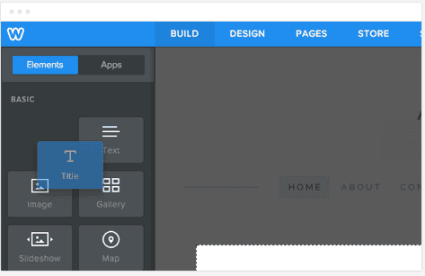 Weebly drag and drop editor.