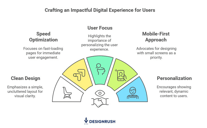 Infographic explaining the ways to create an impactful digital experience for users.