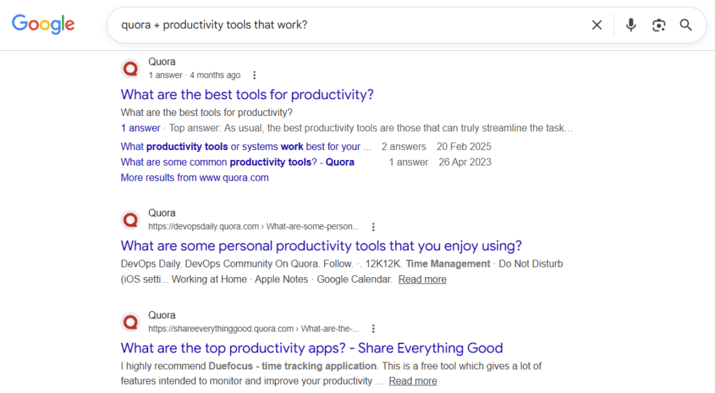 Quora Searches