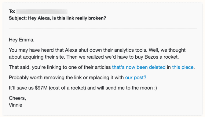 Traditional link building outreach