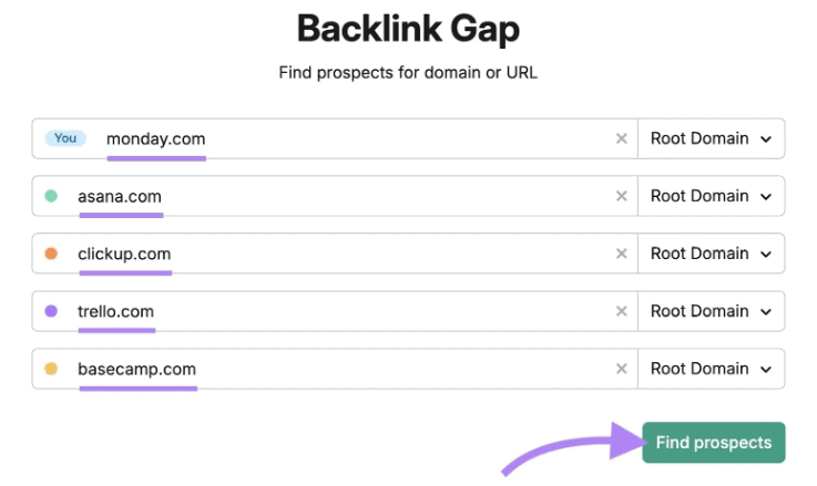Competitor link gaps