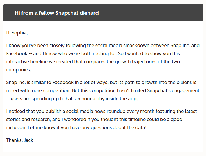 Personalized link building outreach